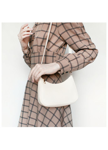 Бежевая сумка через плечо небольшая в винтажном стиле минимализм однотонная под кожу панк аниме гранж к-поп кросс-боди No Brand (301035260)