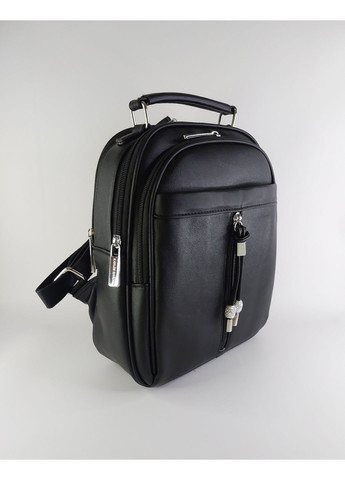 Рюкзак жіночий місткий з екошкіри на два відділення чорний Karlos Marconi (354333300)