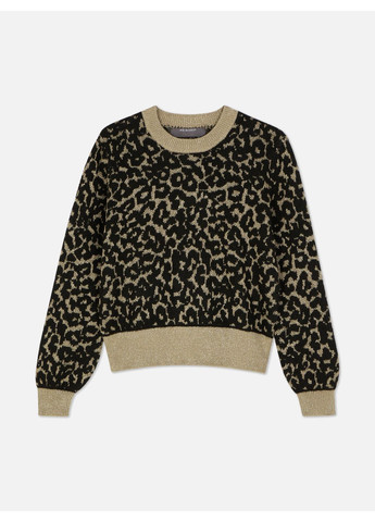 Бежевый джемпер демисезон,бежевый в черные узоры, Primark