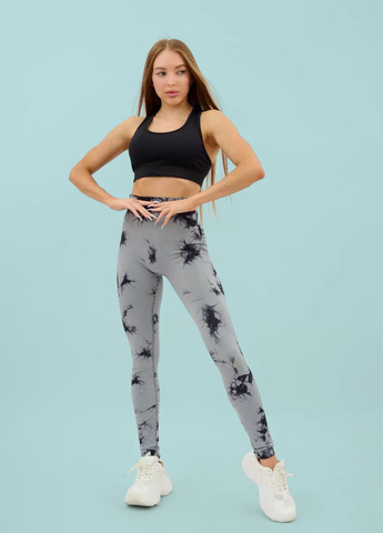 Лосини жіночі спортивні пуш ап тай дай з перфорацією сірі (70045) FitFiesta (329436890)