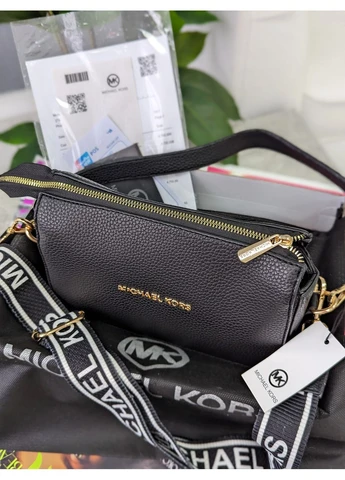 Сумка жіноча Michael Kors крос-боді чорний Майкл на широкому ремені MDR No Brand (369935277)