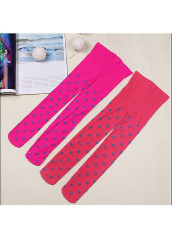 Колготки детские в сердечки, ярко розовые, 100 den, ростом 105-130 см. No Brand (346048673)