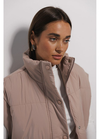 Женский стеганный жилет на молнии и фисташковых кнопках Arjen (364967542)