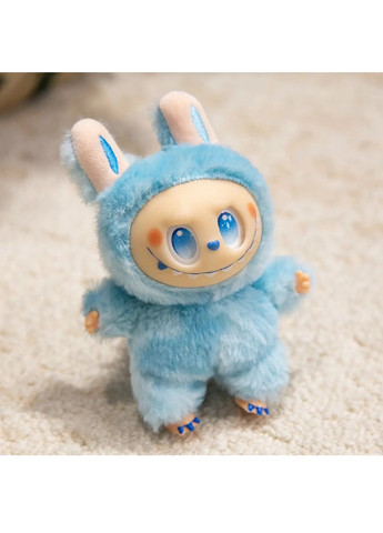 Мягкая плюшевая игрушка фигурка брелок Лабубу с виниловой мордочкой кольцом для подвешивания 16 см (481004-Prob) Голубая Unbranded (350752233)