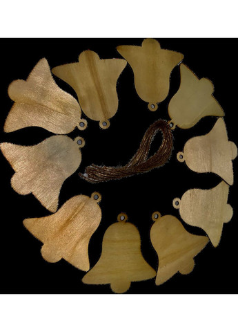 Набор из 10 деревянных украшений для праздника с верёвками подвески для ёлки колокольчики No Brand (315633127)