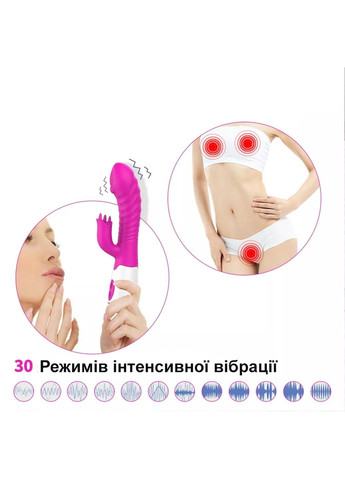 Ребристий вібратор - кролик для подвійної стимуляції (рожевий, USB) We Love (284278505)