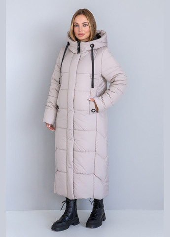 Бежевая зимняя зимня куртка-пальто сандра MioRichi