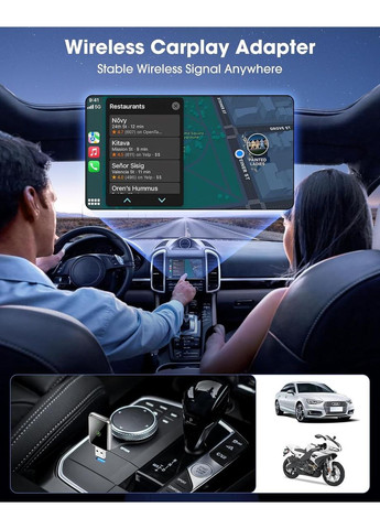 CarPlay беспроводной адаптер для iPhone, преобразование проводного карплея в беспроводной, iOS 12+, USB Type-C для айфона No Brand (353746135)