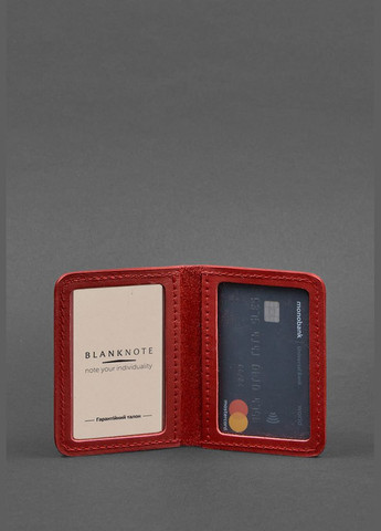 Шкіряна обкладинка для ID-паспорта і водійських прав 4.1 червона з гербом (A-027574) BlankNote (328444688)