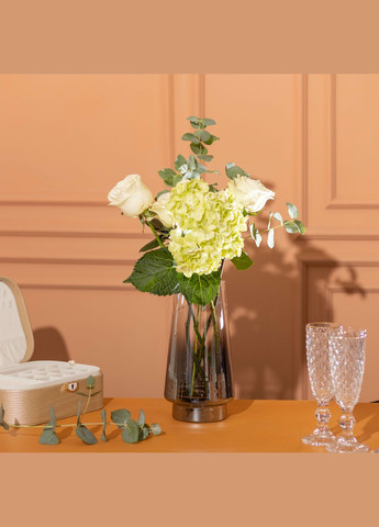 Ваза декоративна у стилі Ар-деко 21 см, прозорий Flower Season (328440597)