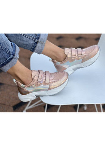 Цветные всесезонные кроссовки 556 для девочек бежево-розовые. размер 37 Topitop