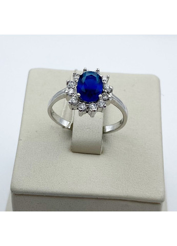 Каблучка срібна з сапфіром 18,5 3,36 г No Brand (370142678)