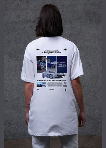 Оверсайз футболка з принтом Wanted White Without (335418553)