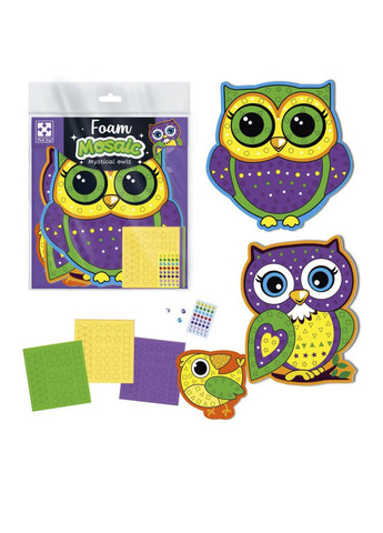 Набор для творчества с мягкой мозаикой и стразами «Мистические совы» цвет разноцветный CB-00283626 Vladi toys (354180408)