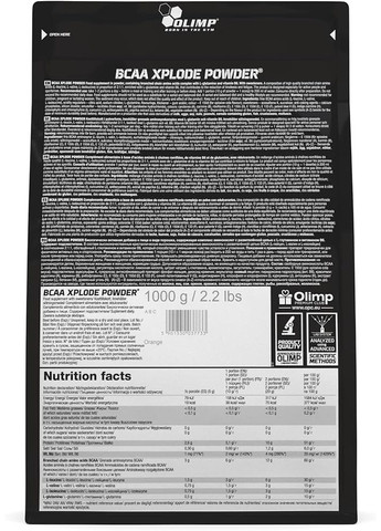 Аминокислоты BCAA Xplode Powder 1000 г, апельсин Olimp (307091162)