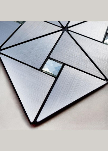 Самоклеящаяся алюминиевая плитка серебро со стразами 300х300х3мм Sticker Wall (300372509)