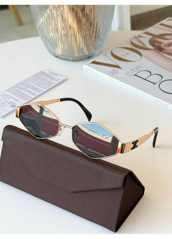 Очки-ромбы брендовые с защитой UV400. Солнцезащитные очки с металлической оправой и поликарбонатными линзами. No Brand (370976098)