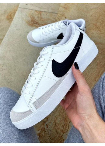 Черные демисезонные кроссовки мужские nike blazer low white black v3 найк блейзер No Brand