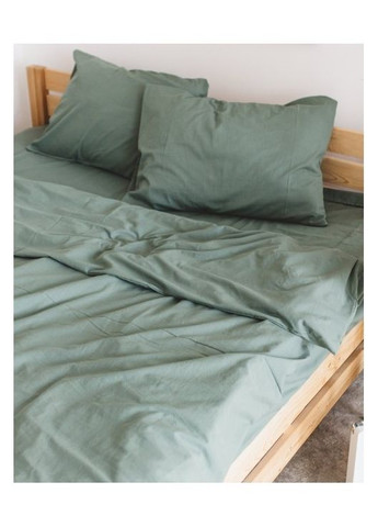 Постельное белье Зеленый вареный хлопок Двуспальный размер, наволочки 50/70 No Brand (364216138)