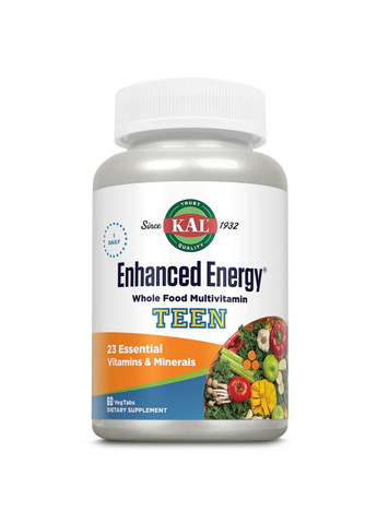 Добавка Enhanced Energy for Teens - 60 tabs KAL (288677465)