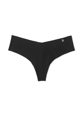 Трусики-стринги женские бесшовные No-Show Thong Panty черные Victoria's Secret (360818768)