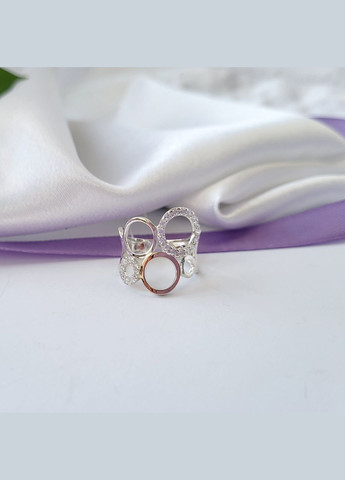 Срібна каблучка Кола із золотою пластиною розмір срібло 925 проби 622 3.09г No Brand (306743270)