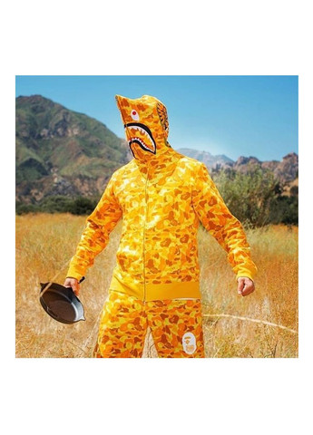 Худі жовтий Bape A Bathing Ape x PUBG Shark Yellow Camo Full Zip Hoodie Mens (356677663)