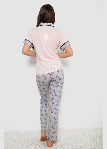 Рожева жіноча піжама з принтом Andi 243R7130