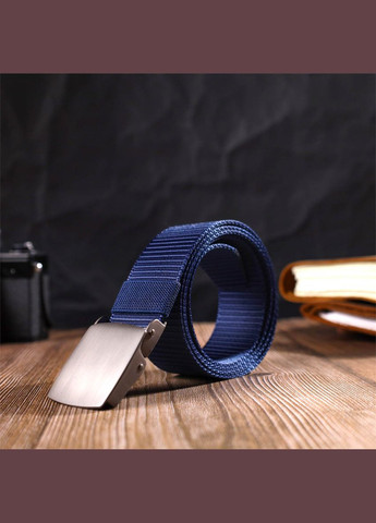 Надежный мужской ремень с металлической пряжкой из текстиля Vintage синий (sku_20596) No Brand (327819462)
