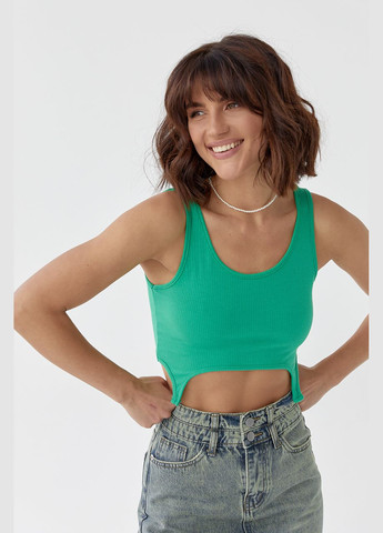 Жіночий топ у рубчик з оригінальним низом Liton (296909004)