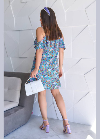 Голубое повседневный, кэжуал, коктейльное, откровенный стильное яркое платье с открытыми плечами No Brand