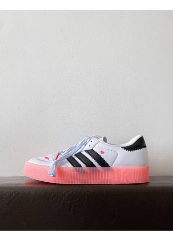 КРОСІВКИ ЖІНОЧІ ADIDAS SAMBA WHITE BLACK PINK АДІДАС САМБА No Brand рожеві демісезони (367170664)