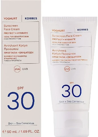 Korres Солнцезащитный крем для лица Yoghurt Sunscreen Face Cream SPF30 * 50ml (2-1269873) — Крем, (380129208)