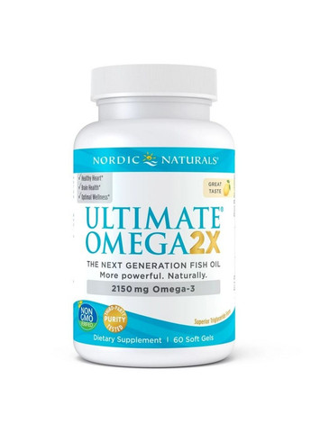 Жирні кислоти Ultimate Omega 2X, 60 капсул Nordic Naturals (296260898)
