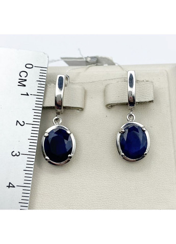 Серьги серебряные с сапфиром 7,23 г No Brand (369737606)