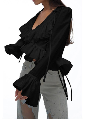 Черная классическая рубашка однотонная DK/DL Мода без кордонів