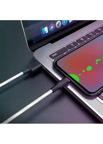 Дата кабель Hoco X21 Plus Lightning 1 м TPE + силікон чорний/білий 2.4A No Brand (402844145)