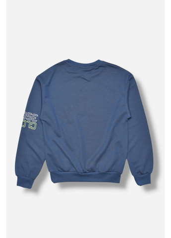 Кофта подростковая для мальчика тёмно-синего цвета с принтом Let's Shop (365310327)