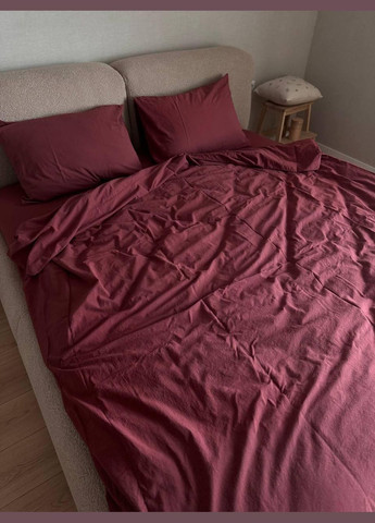 Постільна білизна Антиалергенна Євро 200х220 наволочка 70х70 2шт Бордовий (П4К-al-sikel-var-015-01) No Brand (348094932)