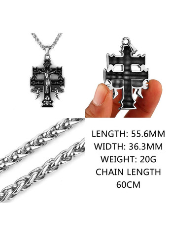 Чоловічий кулон хрестик із ланцюжком на шию підвіска амулет стильний оберег STORE 203 (329202030)