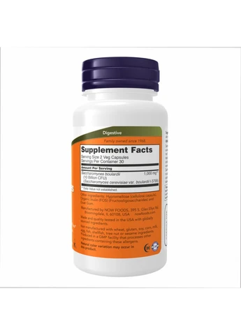 Пробіотик Saccharomyces boulardii 60veg капсул для травлення Now Foods (392265038)