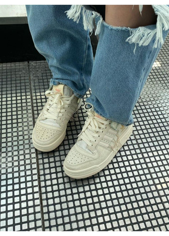 Бежевые демисезонные кроссовки мужские adidas forum 84 low premium beige 2.0 адидас форум 84 No Brand