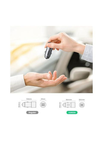 Зарядний пристрій Ugreen USB-A Dual 24W QC Grey (CD130) (268140306)