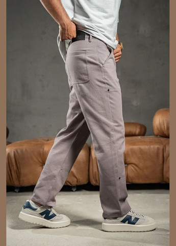 Чоловічі прямі штани з котону Jeans Casual Сірі Teamv (323000550)