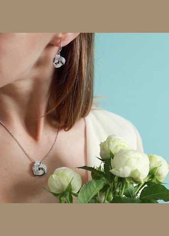 Сережки Вузол з кристалами Swarovski Sincera (340465244)