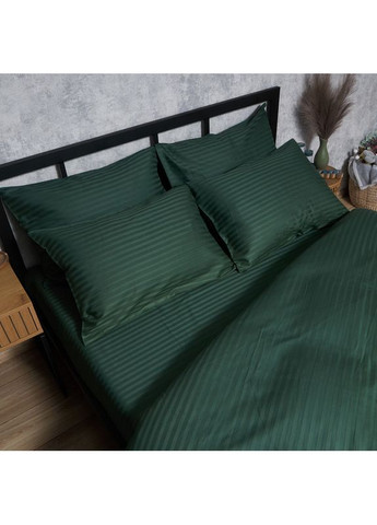 Комплект постельного белья Satin Stripe «» Двуспальные 175х210 наволочки 2х40х60 (MS-820008615) Moon&Star Mystic Green (356115690)