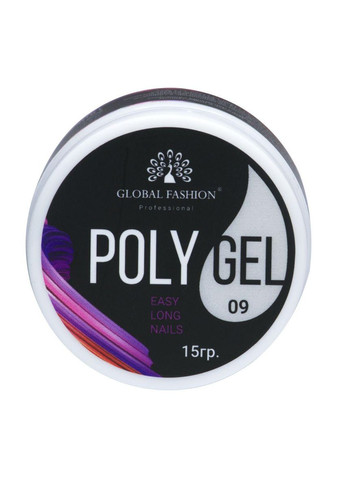 Полігель для нарощування нігтів 15 г №09 Global Fashion (352742937)
