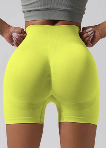 Однотонные бесшовные спортивные шорты с эффектом пуш-ап No Brand (325876042)