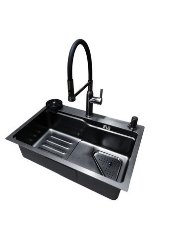 Комплект кухонної мийки HM 6845 NANO BLACK (3.0/1.0 мм) Kraft (363262023)