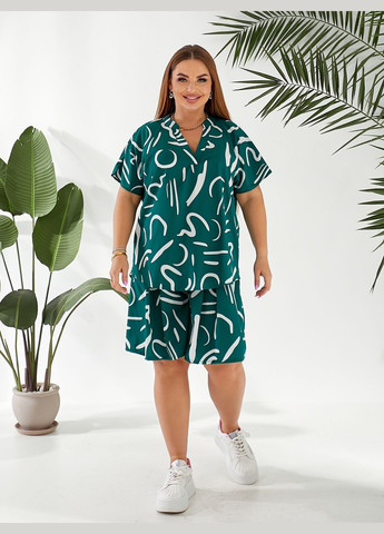 Женский летний костюм двойка блузка свободного кроя шорты-юбка No Brand (332484693)